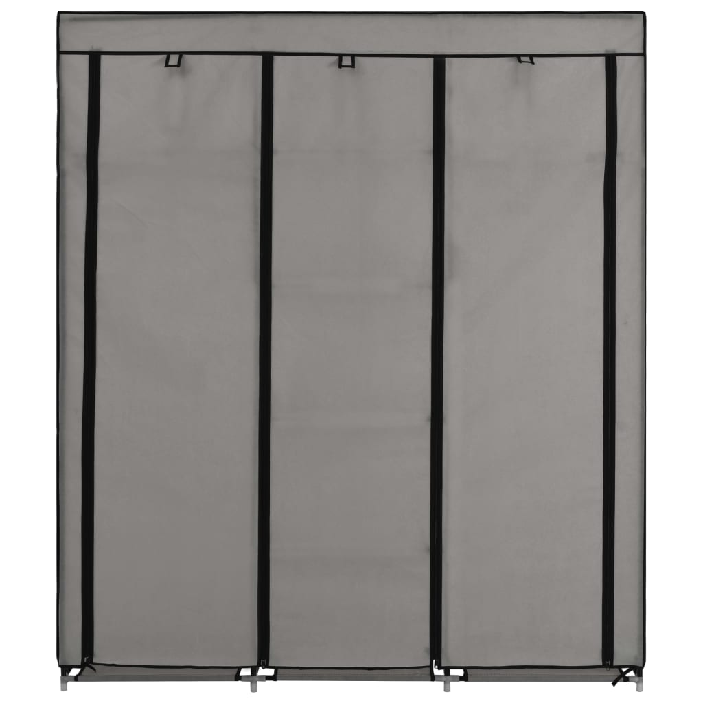 Cabinet with compartments and gray bars 150x45x175 cm fabric