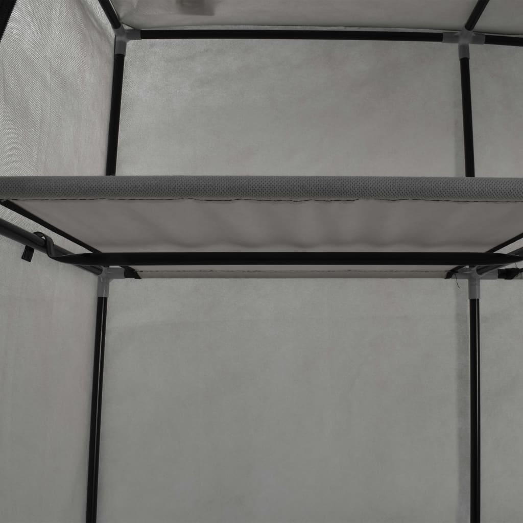 Schrank mit Fächern und grauen Balken 150x45x175 cm Stoff