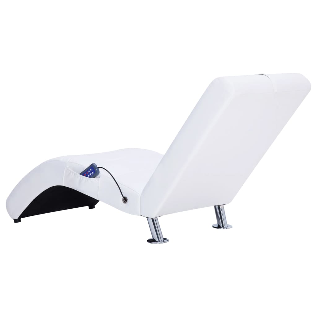 Poltrona massaggiante con cuscino Ecopelle bianca