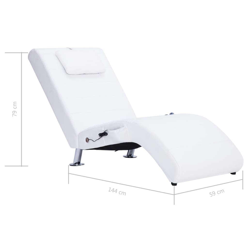 Massage lounge chair with white pillow