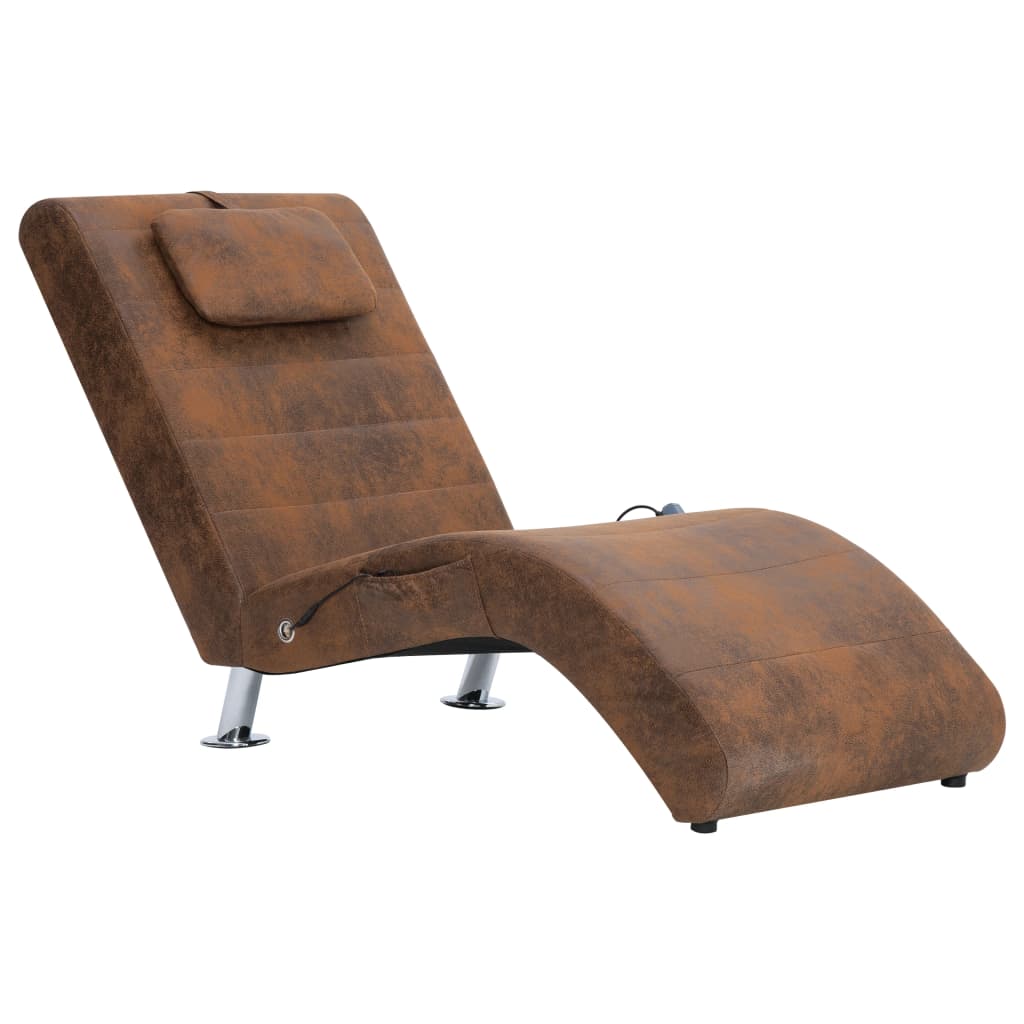 Massage chair with brown pillow Similar suede
