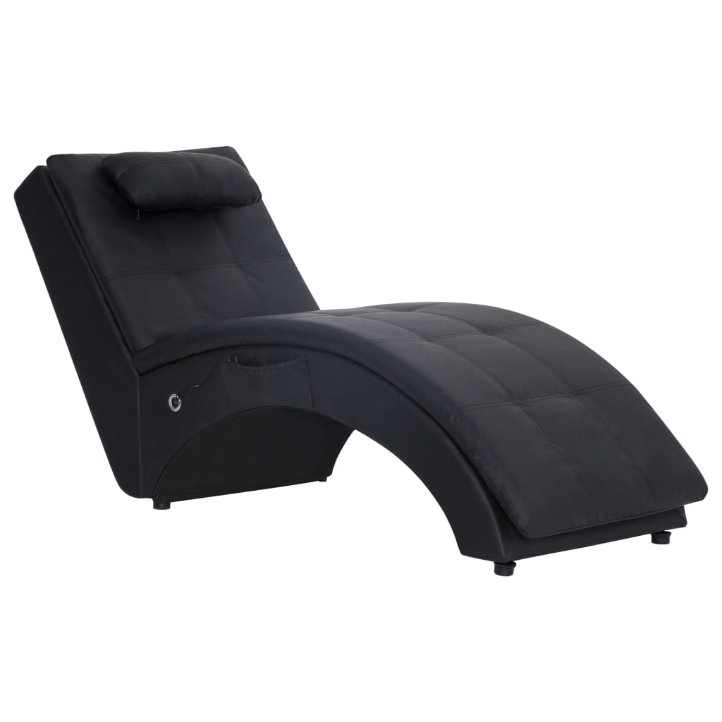 Massage chair with black pillow