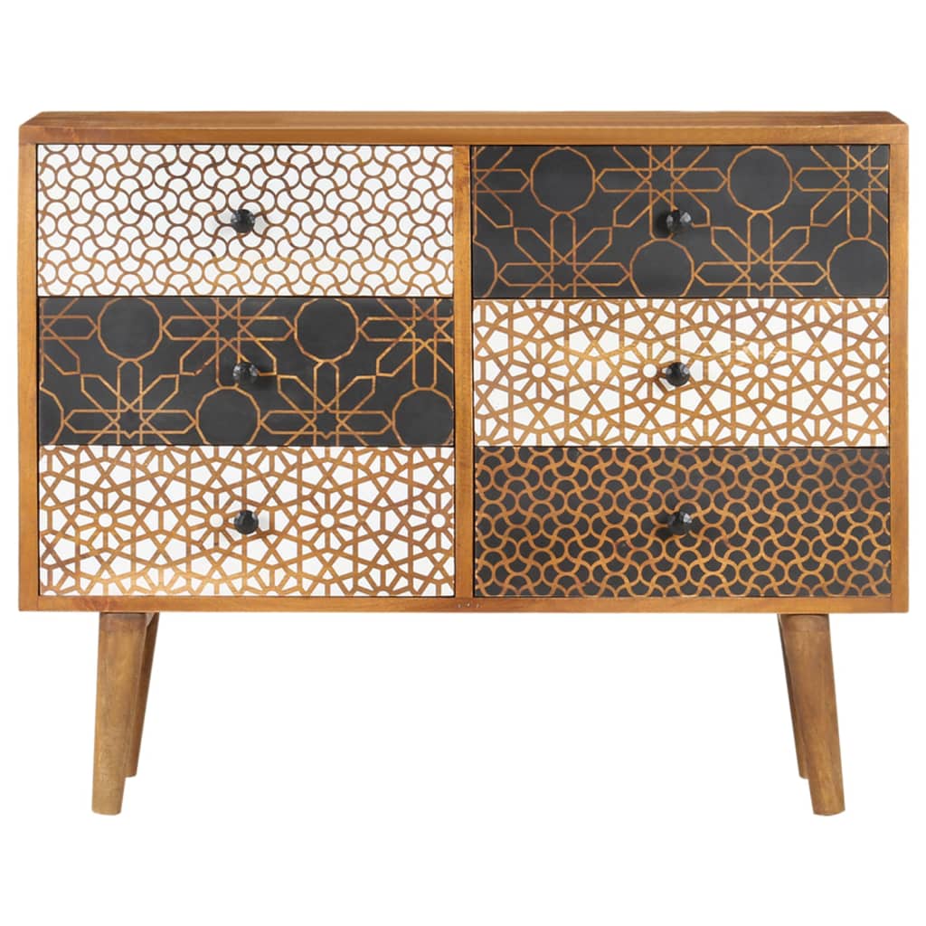 Buffet with printed pattern 90x30x70 cm Massive mango wood