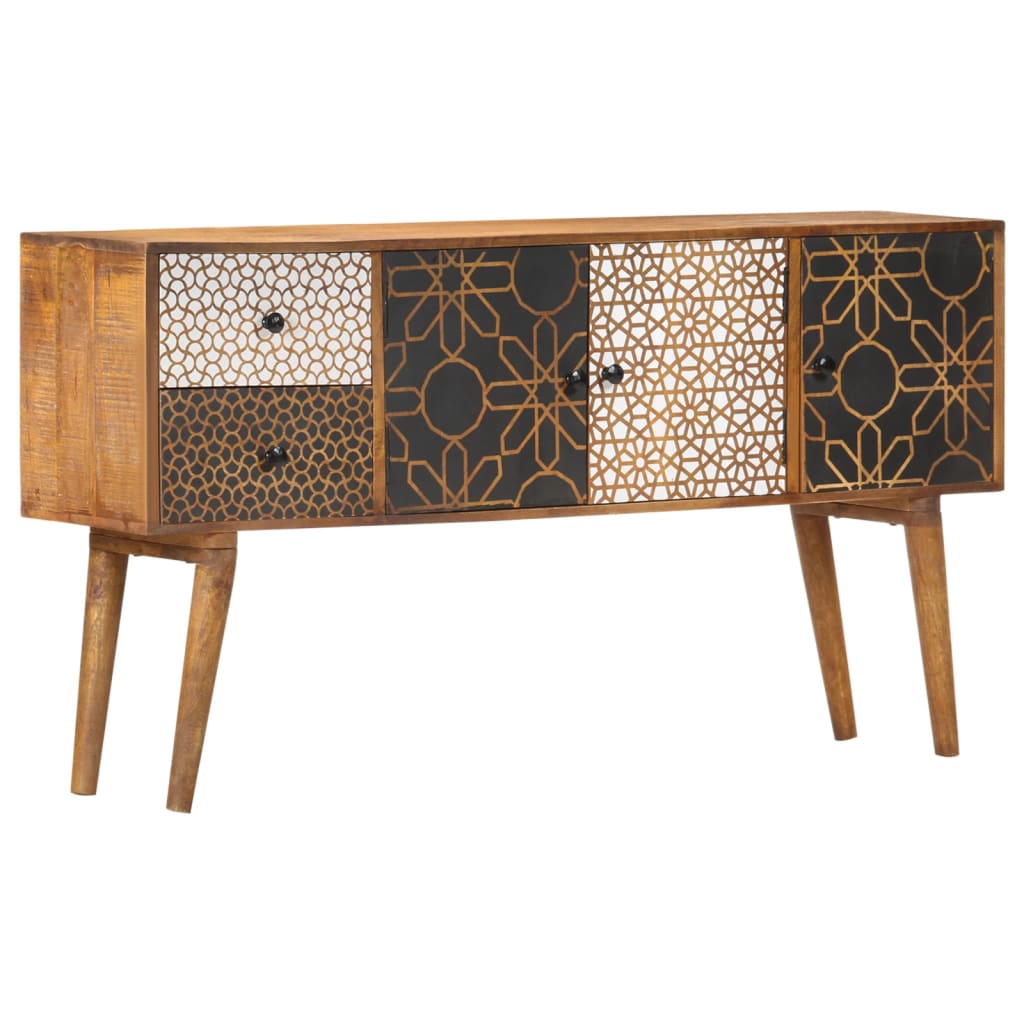 Buffet with printed pattern 130x30x70 cm Massive mango wood