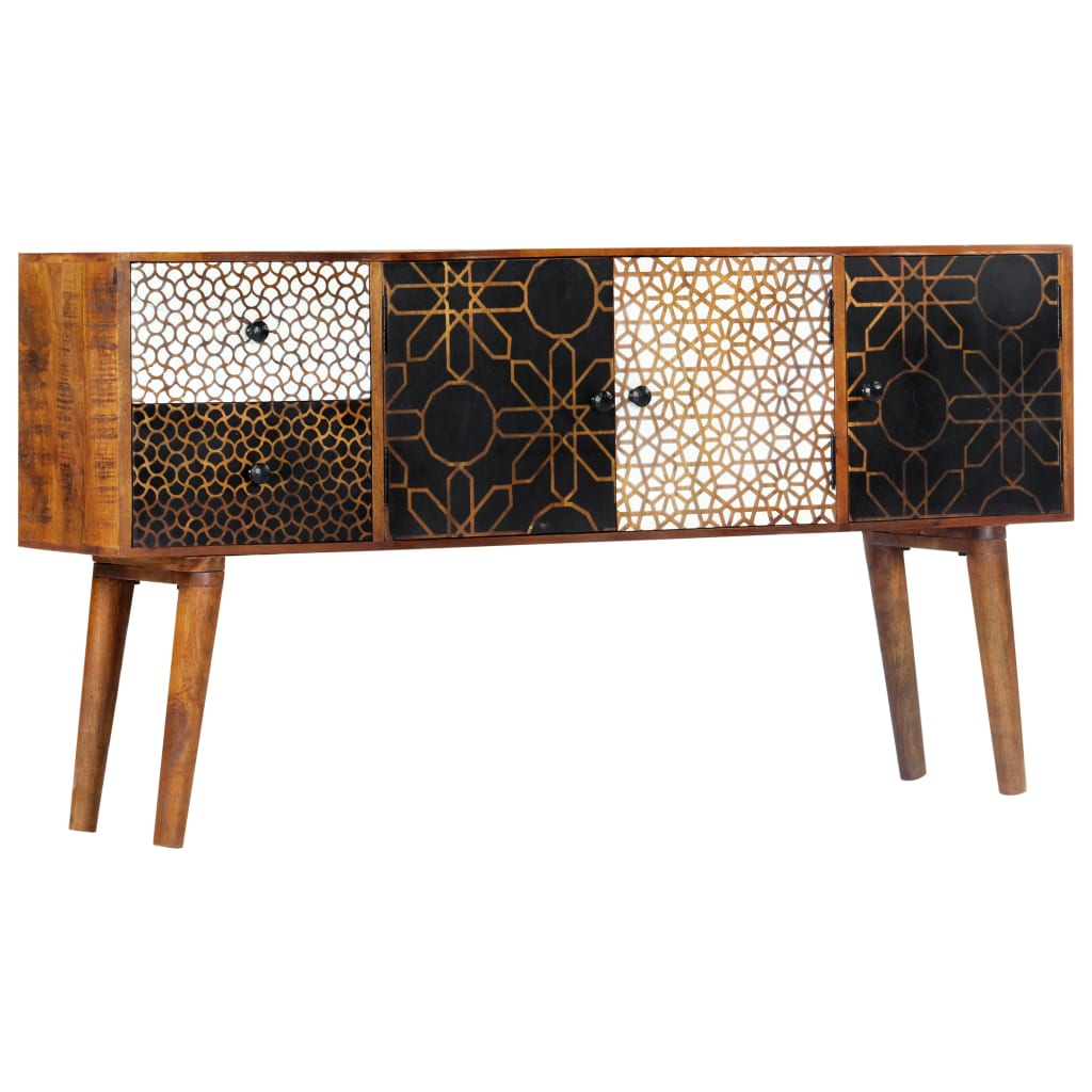 Buffet with printed pattern 130x30x70 cm Massive mango wood