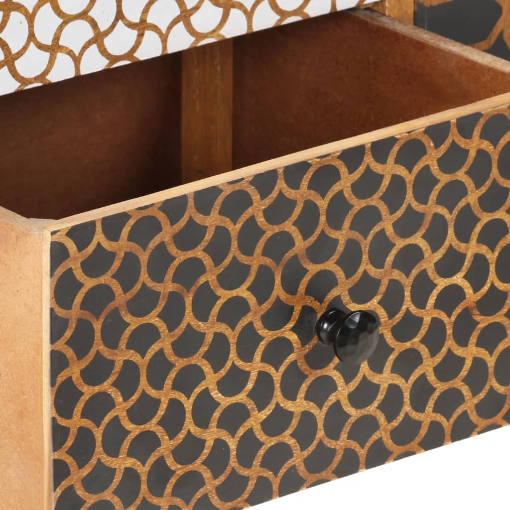 Buffet with printed pattern 130x30x70 cm Massive mango wood