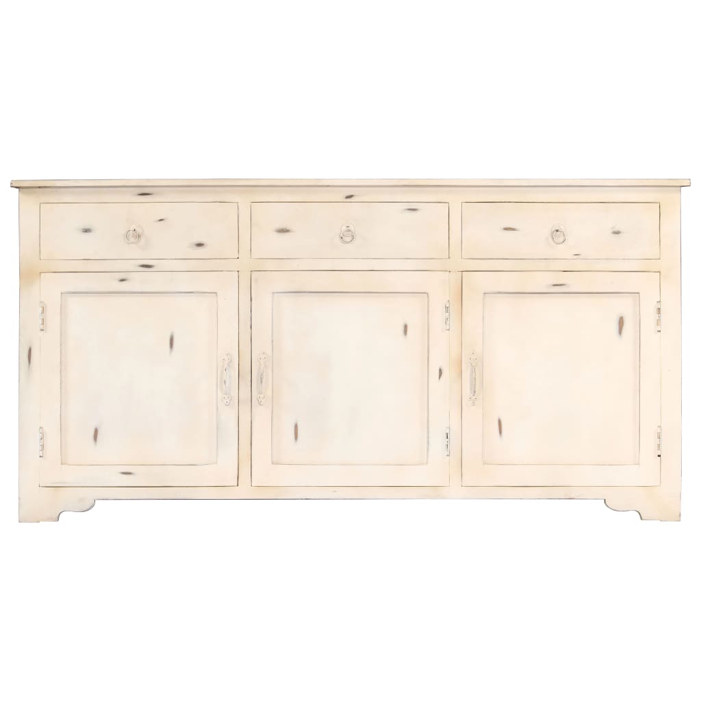 Credenza bianca 160 x 40 x 80 cm Legno massello di mango