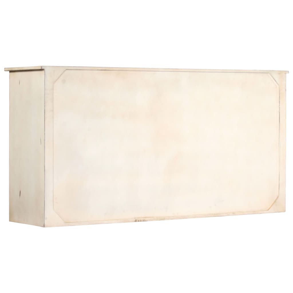 Credenza bianca 160 x 40 x 80 cm Legno massello di mango