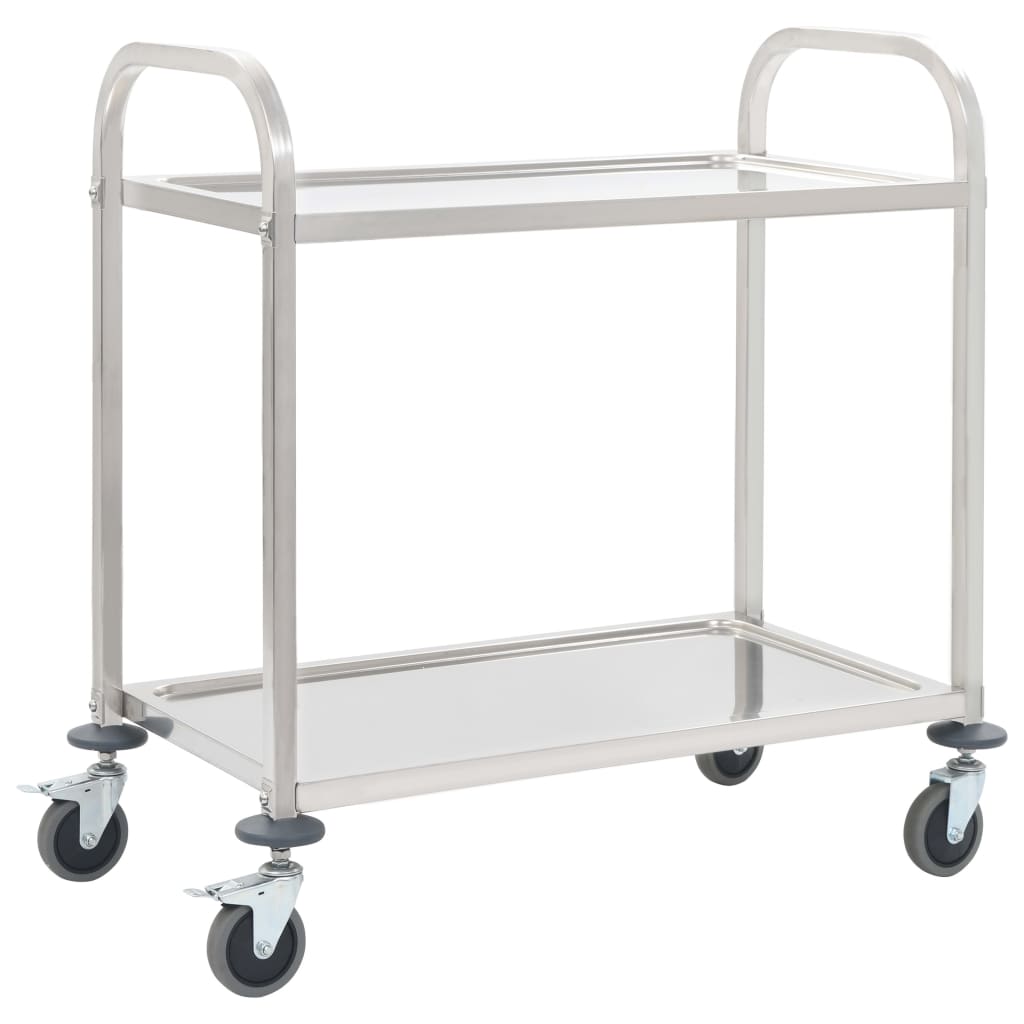 Kitchen cart at 2 levels 95x45x83.5 cm Stainless steel