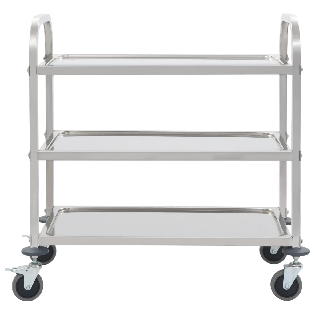 3 level kitchen cart 96.5x55x90 cm stainless steel
