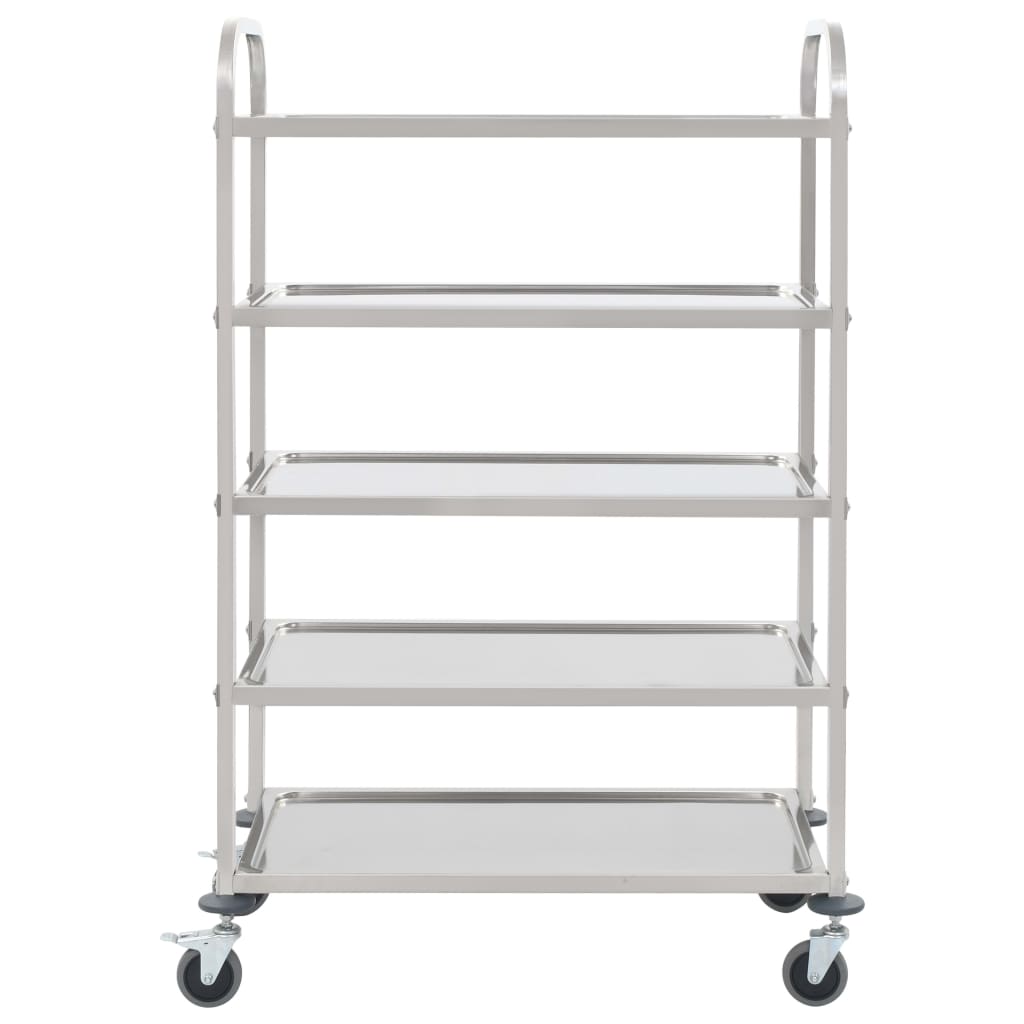 Kitchen cart at 5 levels 107x55x147 cm Stainless steel