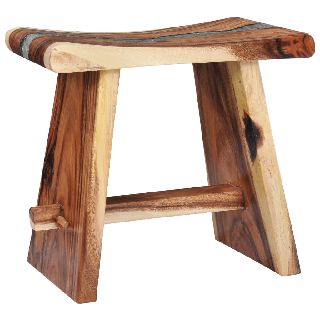 Solid and polyresin Suar wood stool