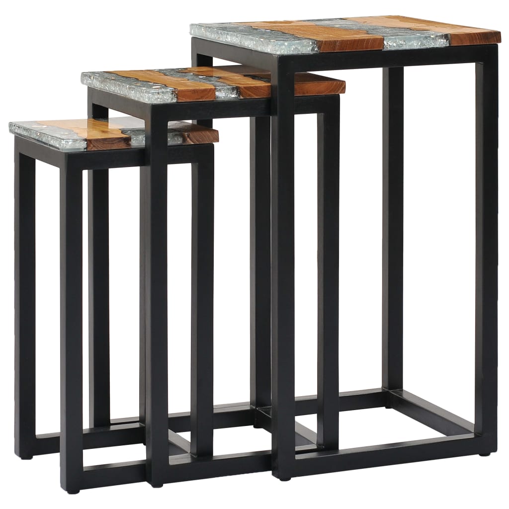 Solid and polyresine 3 pcs 3 pcs wooden tables