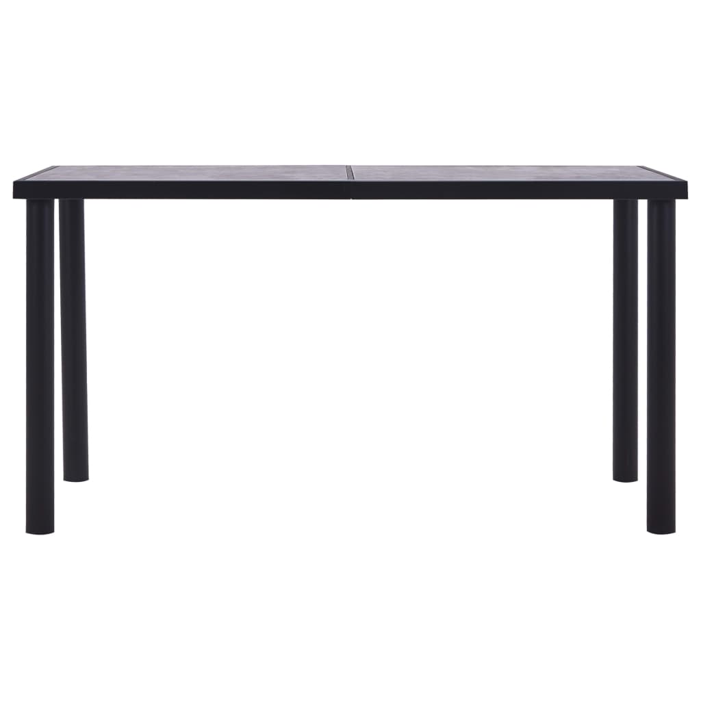 Table de salle à manger Noir et gris béton 140x70x75 cm MDF