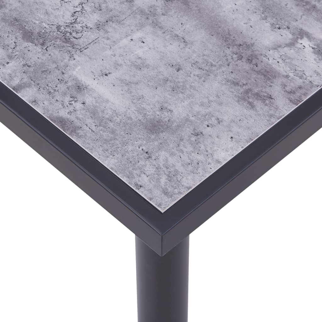 Tavolo da pranzo MDF nero e grigio cemento 140x70x75 cm