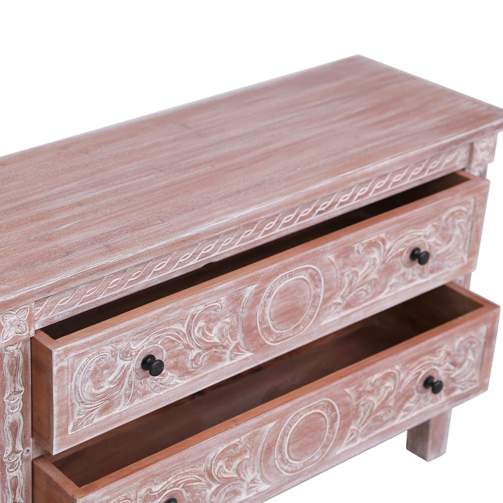 Buffet with 2 drawers 90x30x60 cm solid mahogany wood