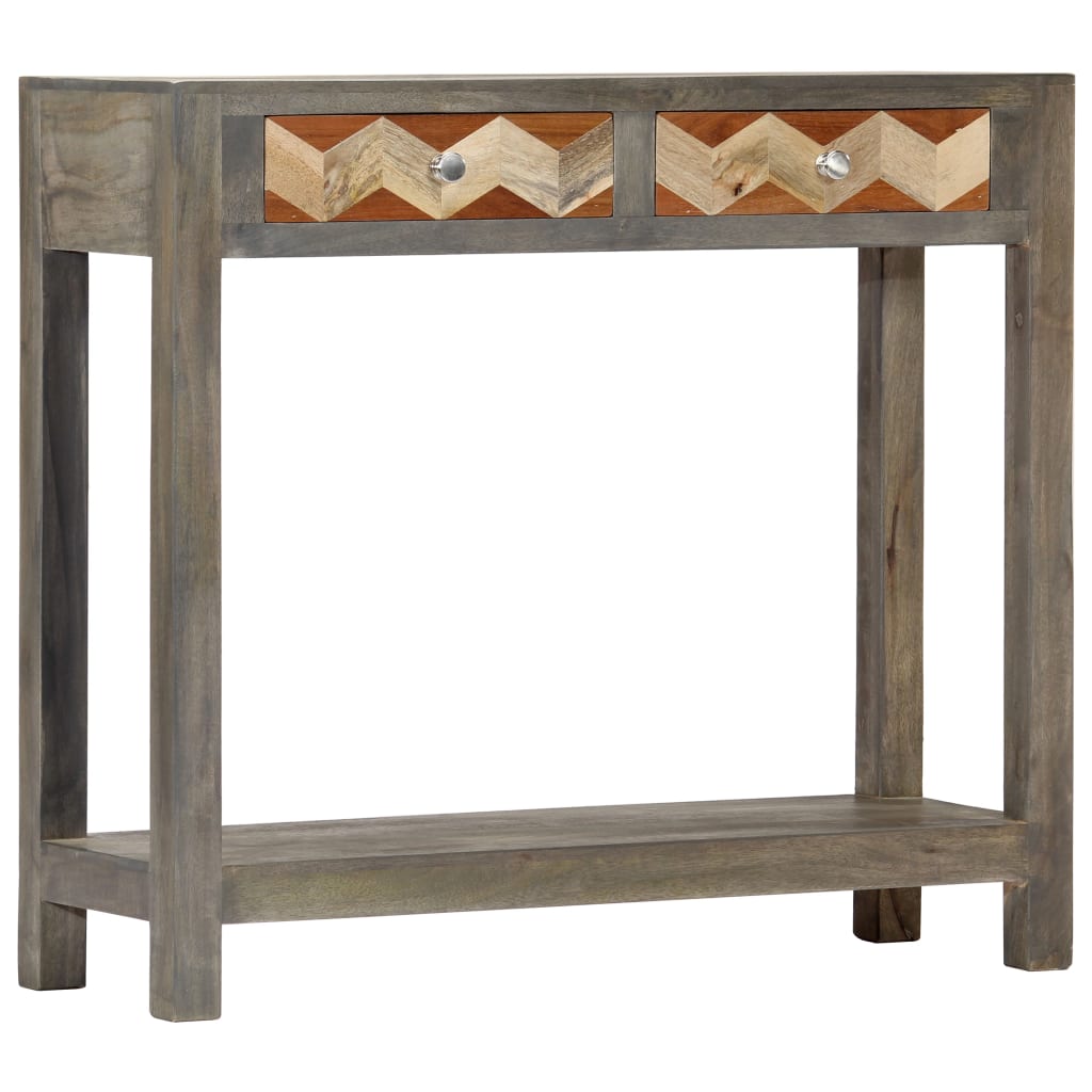 Gray console table 86 x 30 x 76 cm Solid mango wood
