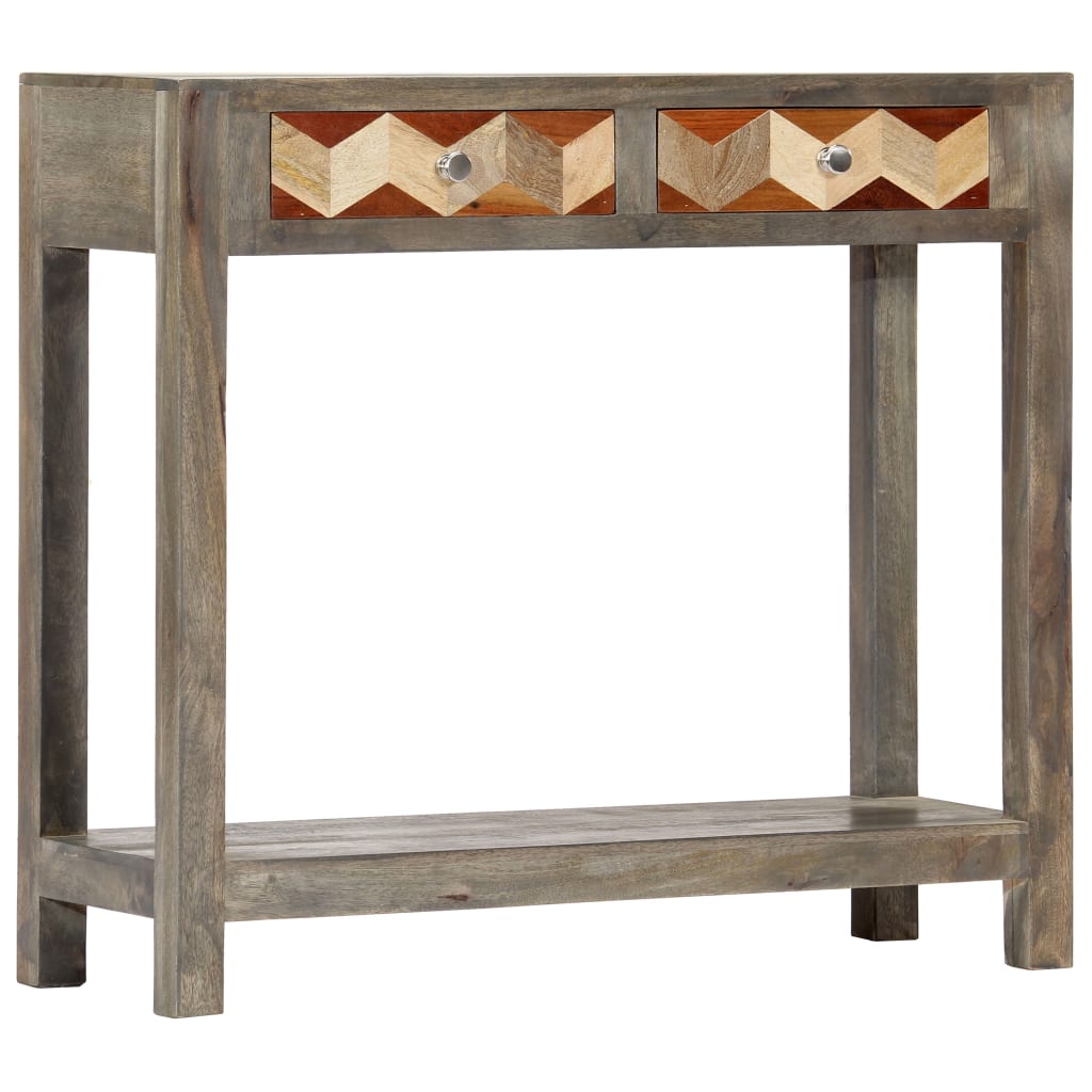 Gray console table 86 x 30 x 76 cm Solid mango wood