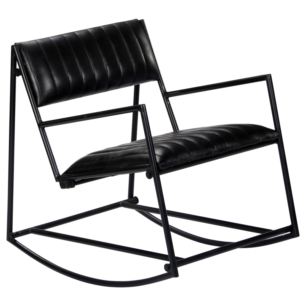 True black leather -leather chair