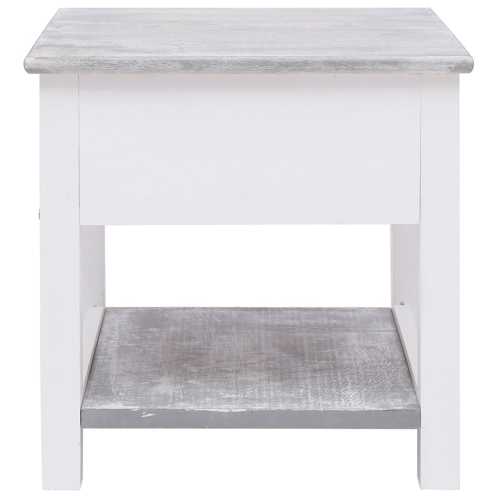 Tavolino grigio 40x40x40 cm Legno di Paulownia