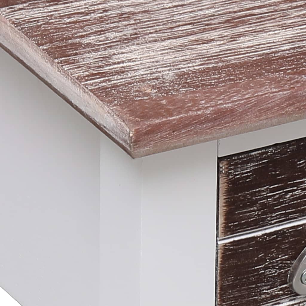 Brown side table 40x40x40 cm Paulownia wood