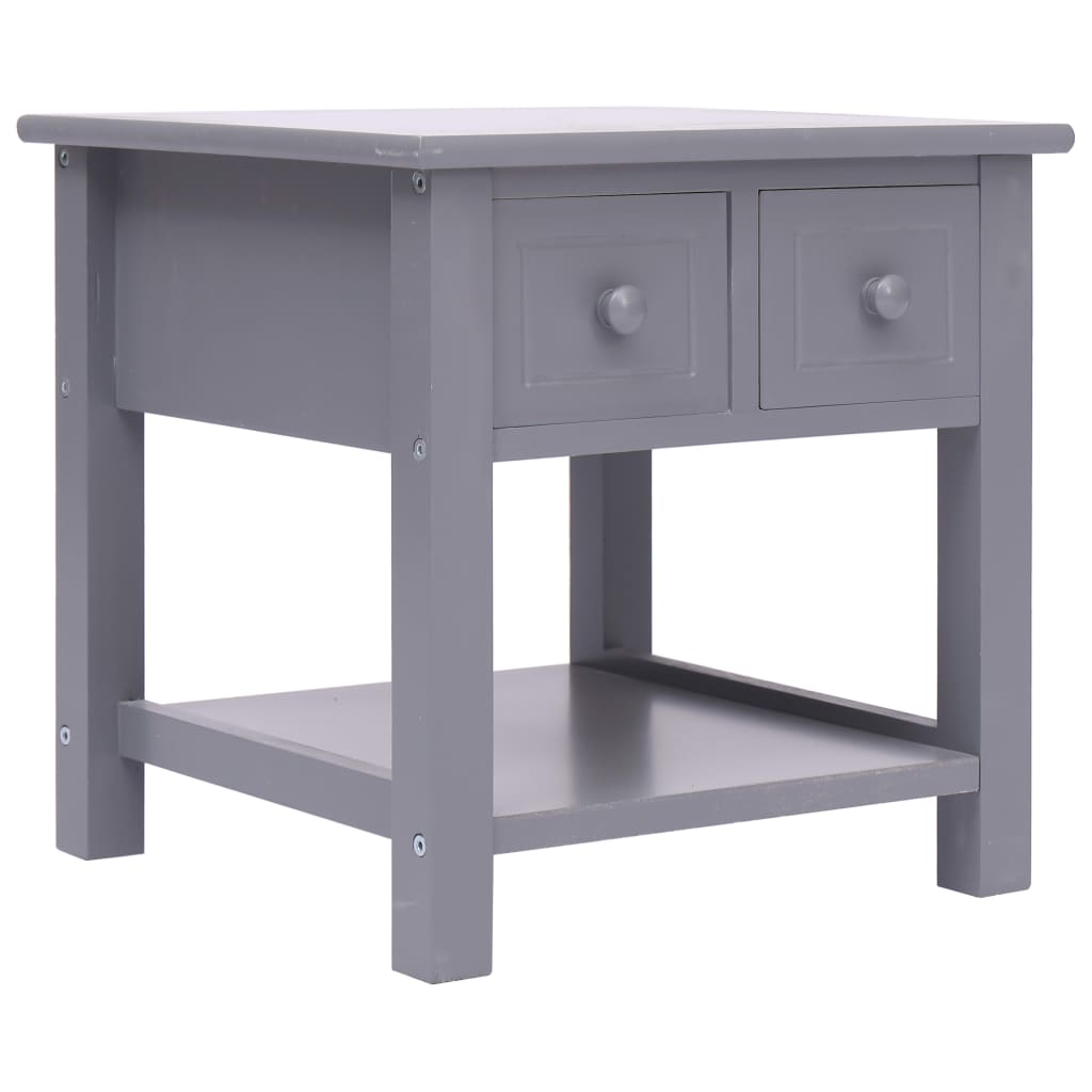 Gray side table 40x40x40 cm Paulownia wood wood
