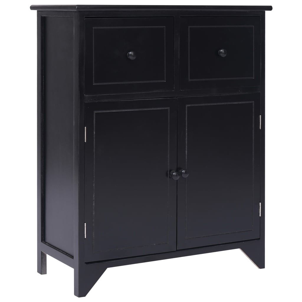 Black side cabinet 60x30x75 cm Paulownia wood wood