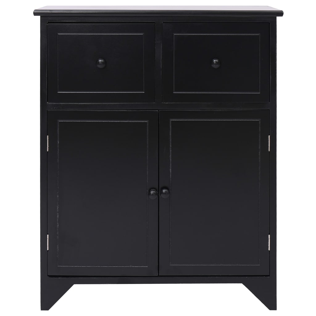 Black side cabinet 60x30x75 cm Paulownia wood wood