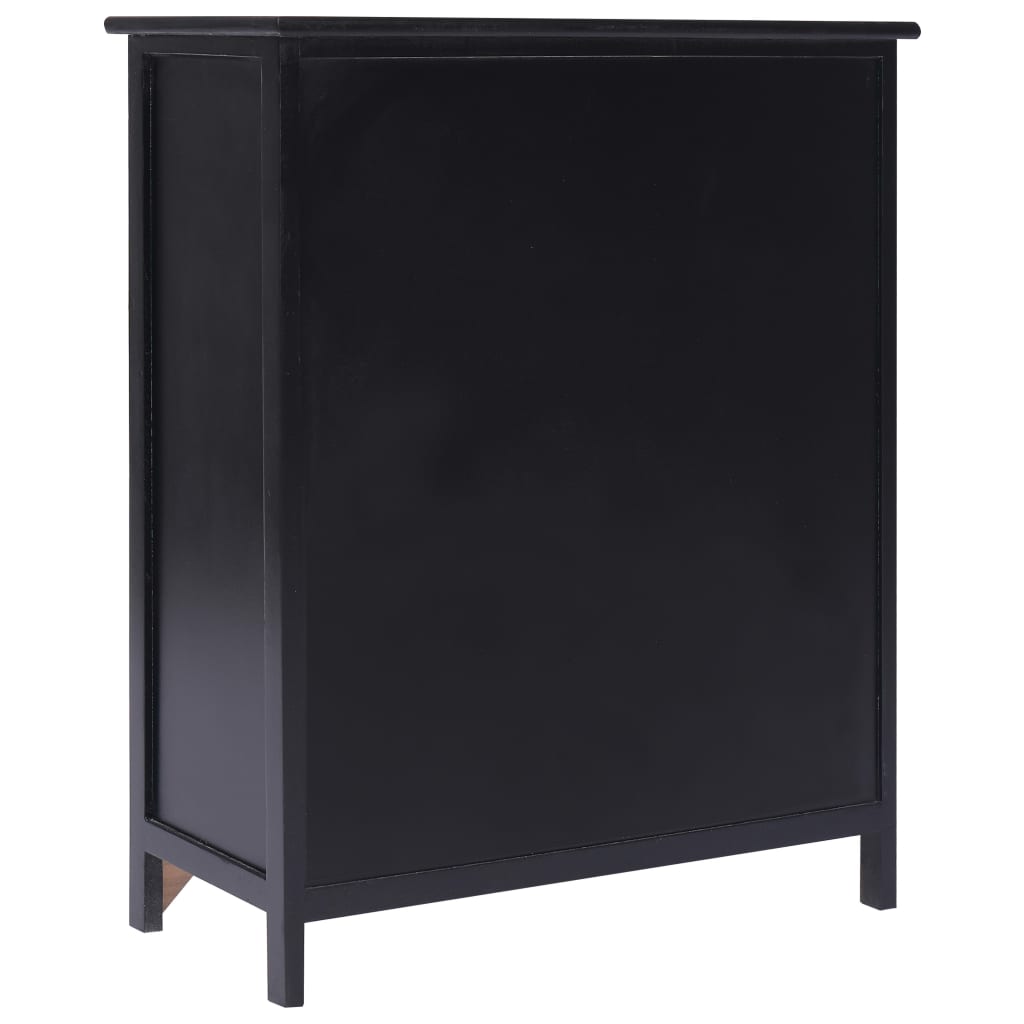 Black side cabinet 60x30x75 cm Paulownia wood wood