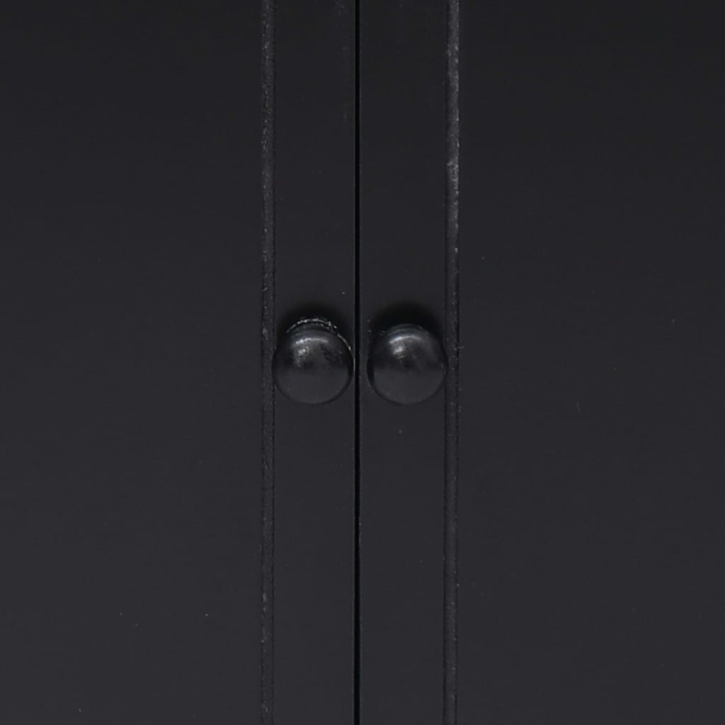 Armoire latérale Noir 60x30x75 cm Bois de Paulownia