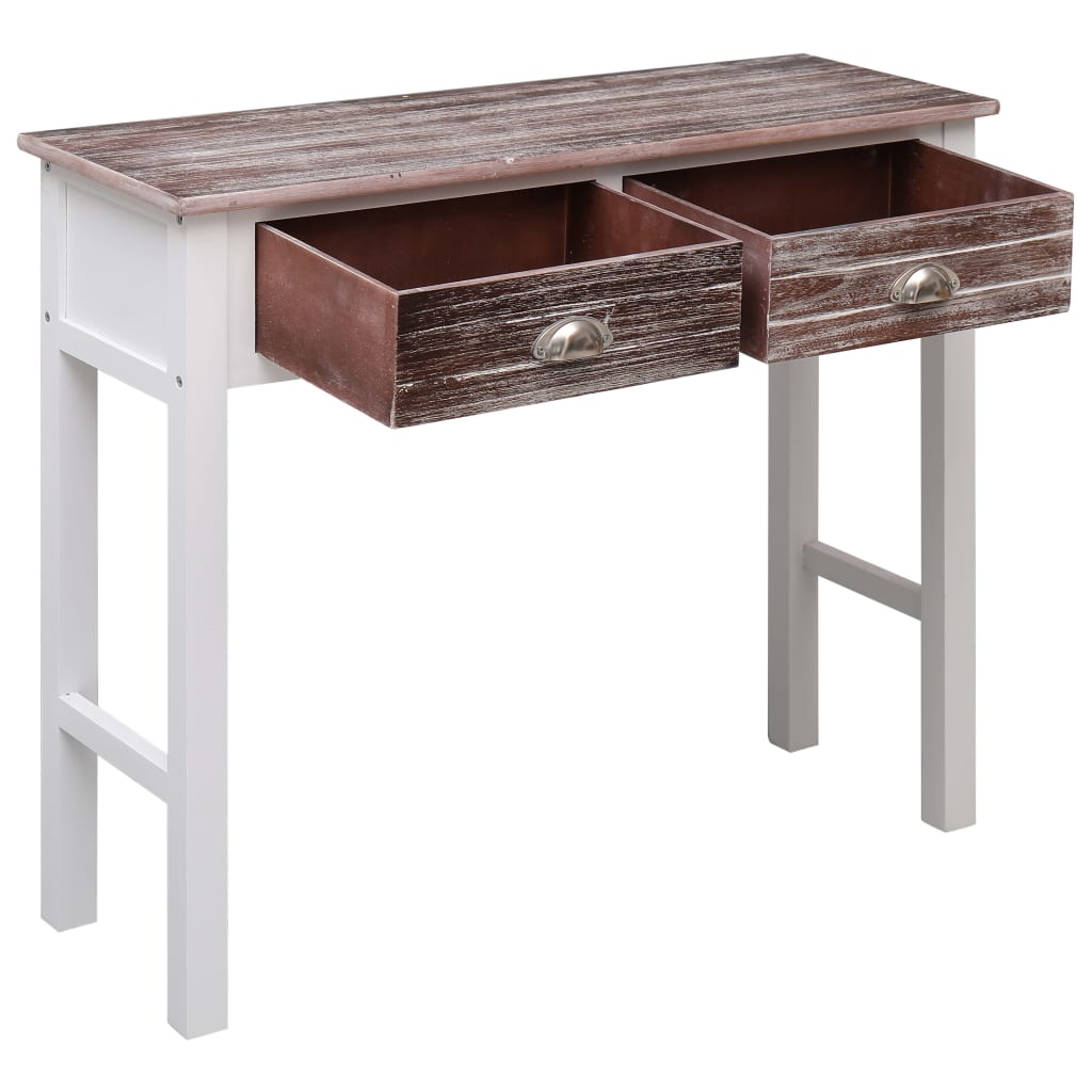 Brown console table 90 x 30 x 77 cm wood