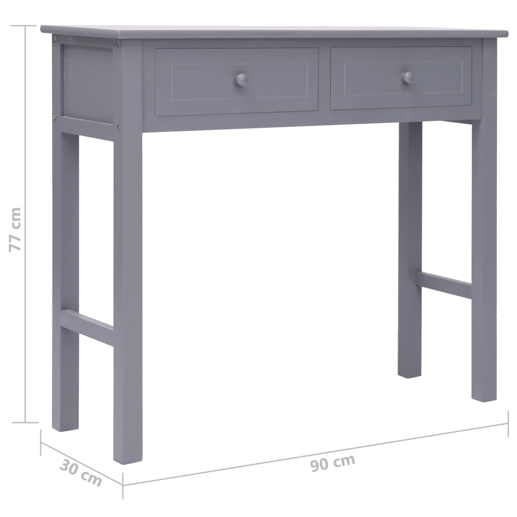 Gray console table 90 x 30 x 77 cm wood