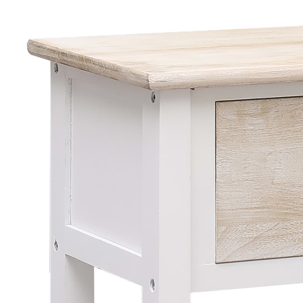 Natural and white buffet 115x30x76 cm wood