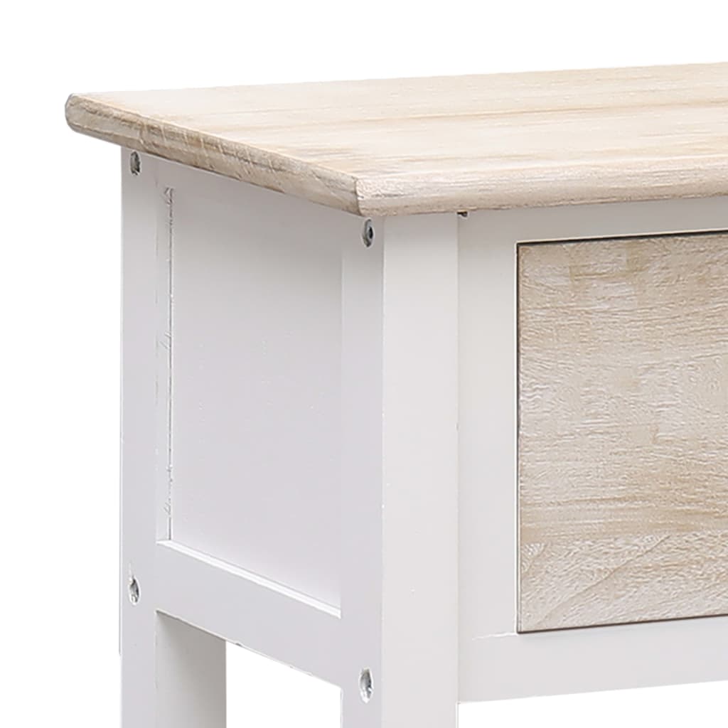 Buffet naturale e bianco 115x30x76 cm legno