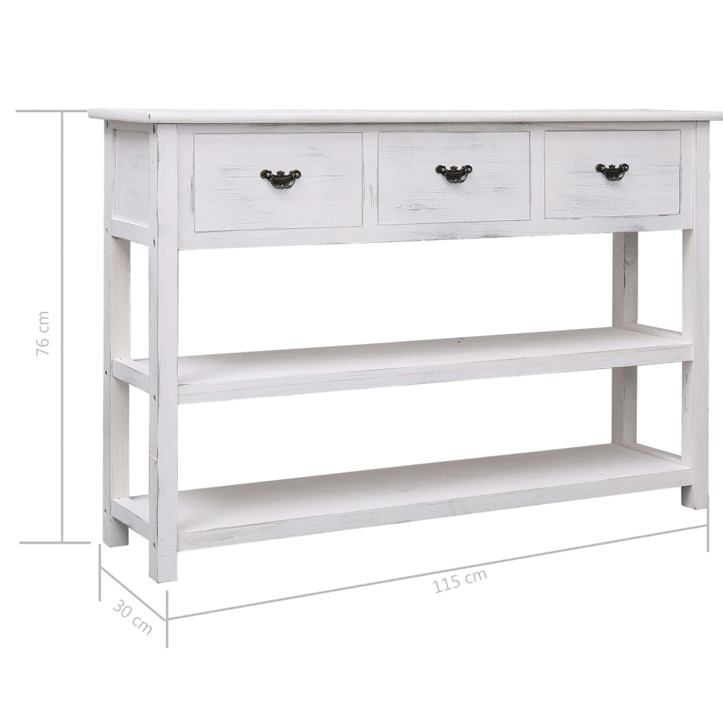 Buffet Antique Blanc 115x30x76 cm Bois