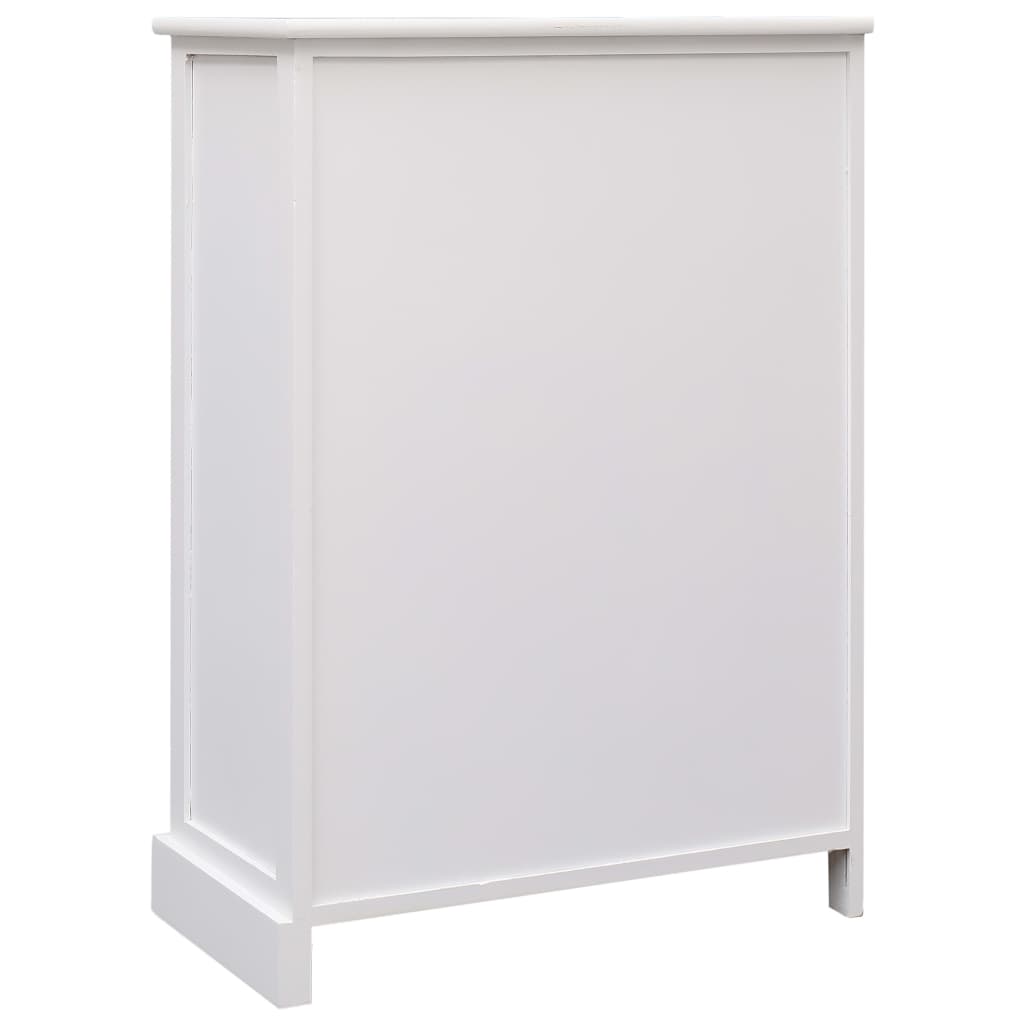 Credenza con 10 cassetti Bianco 113x30x79 cm Legno