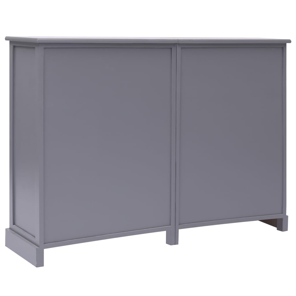 Buffet with 10 gray drawers 113x30x79 cm wood