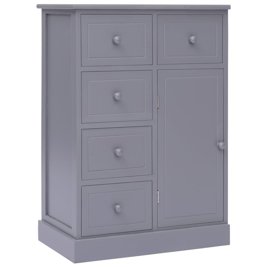 Buffet with 10 gray drawers 113x30x79 cm wood