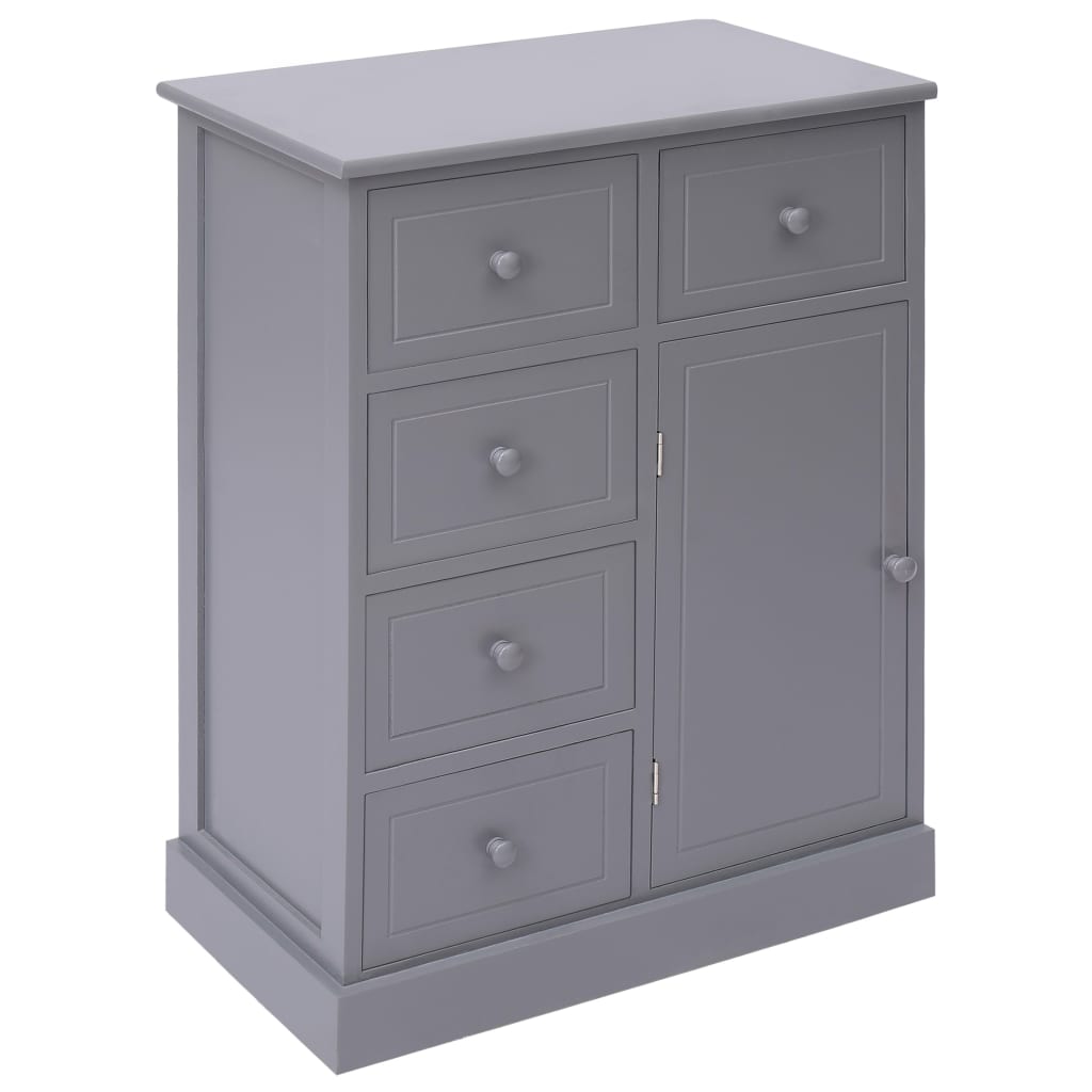 Buffet with 10 gray drawers 113x30x79 cm wood