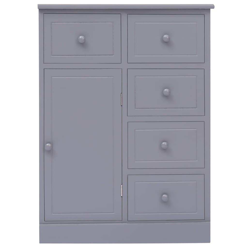 Buffet with 10 gray drawers 113x30x79 cm wood