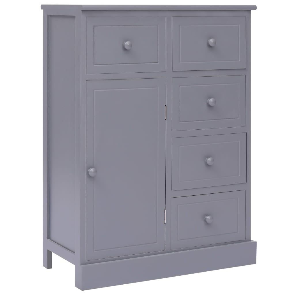 Buffet with 10 gray drawers 113x30x79 cm wood