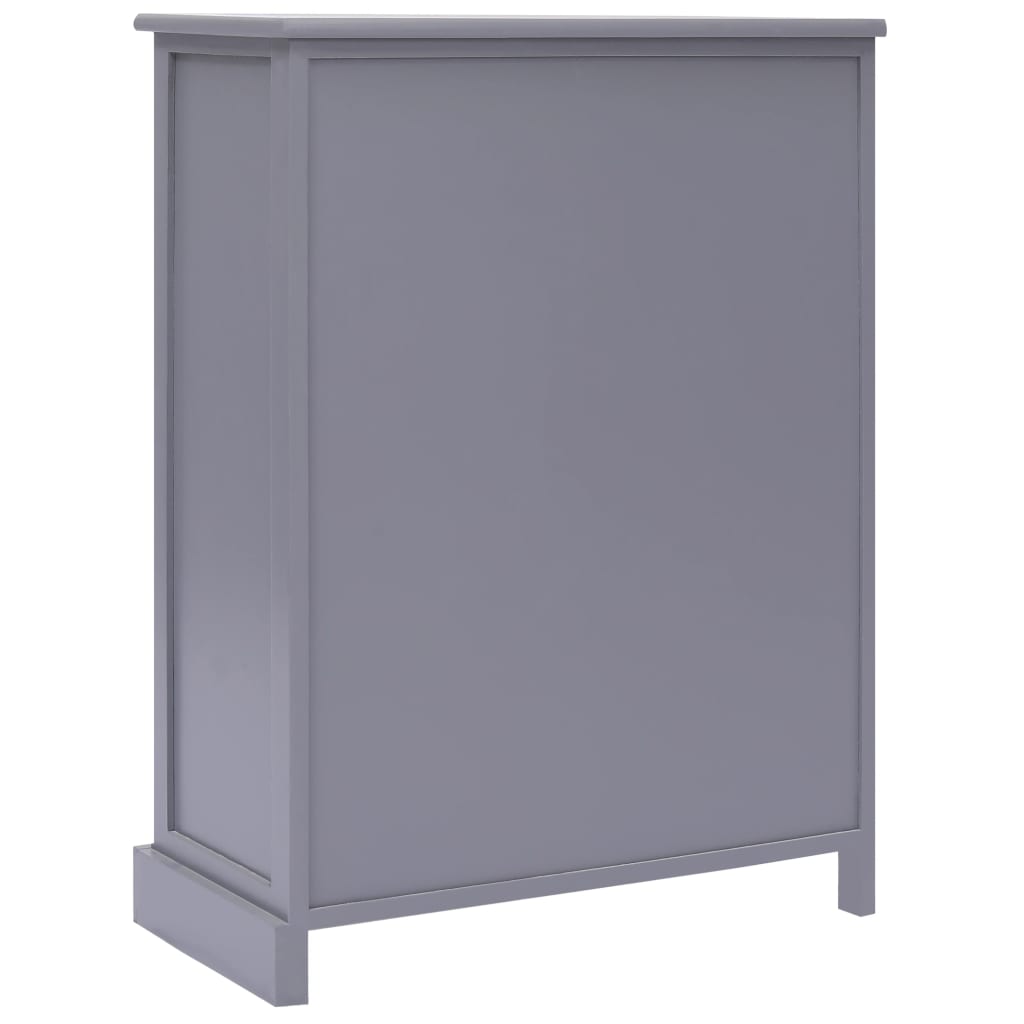 Buffet with 10 gray drawers 113x30x79 cm wood