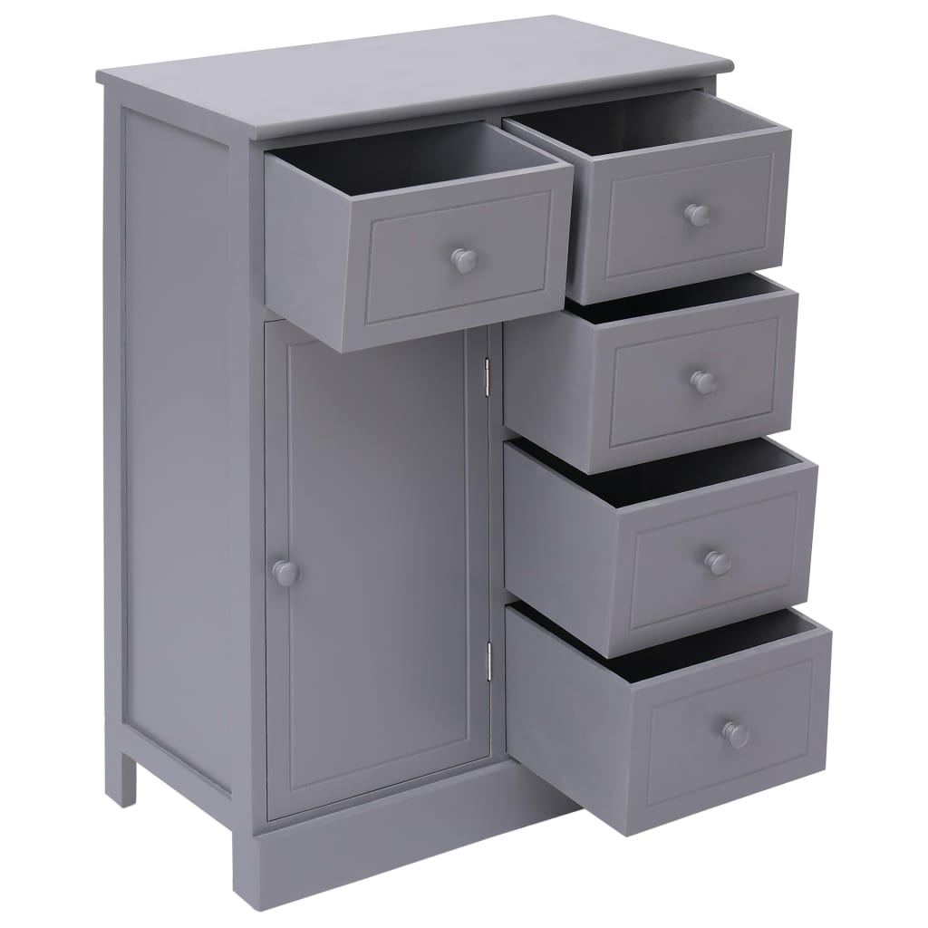 Buffet avec 10 tiroirs Gris 113x30x79 cm Bois