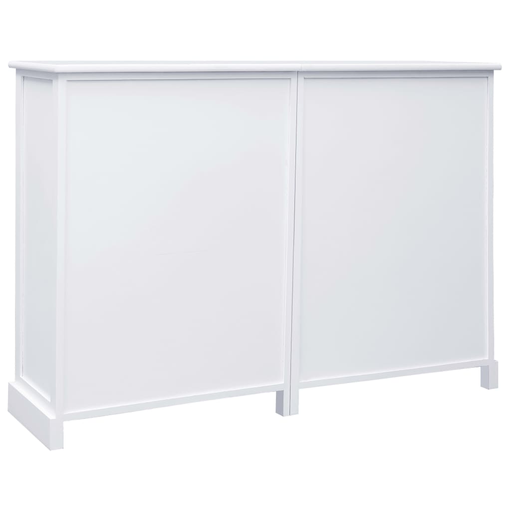 Buffet with 10 white drawers 113x30x79 cm wood