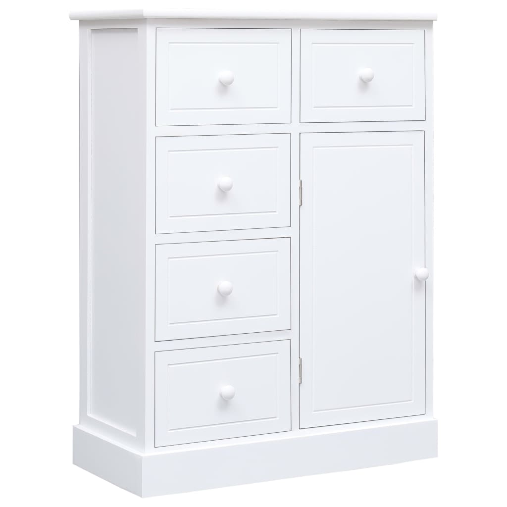 Buffet with 10 white drawers 113x30x79 cm wood