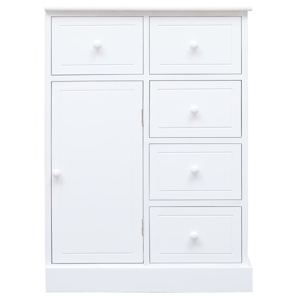 Buffet with 10 white drawers 113x30x79 cm wood