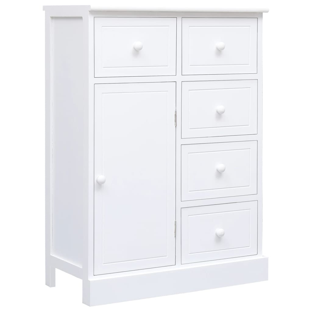 Buffet with 10 white drawers 113x30x79 cm wood