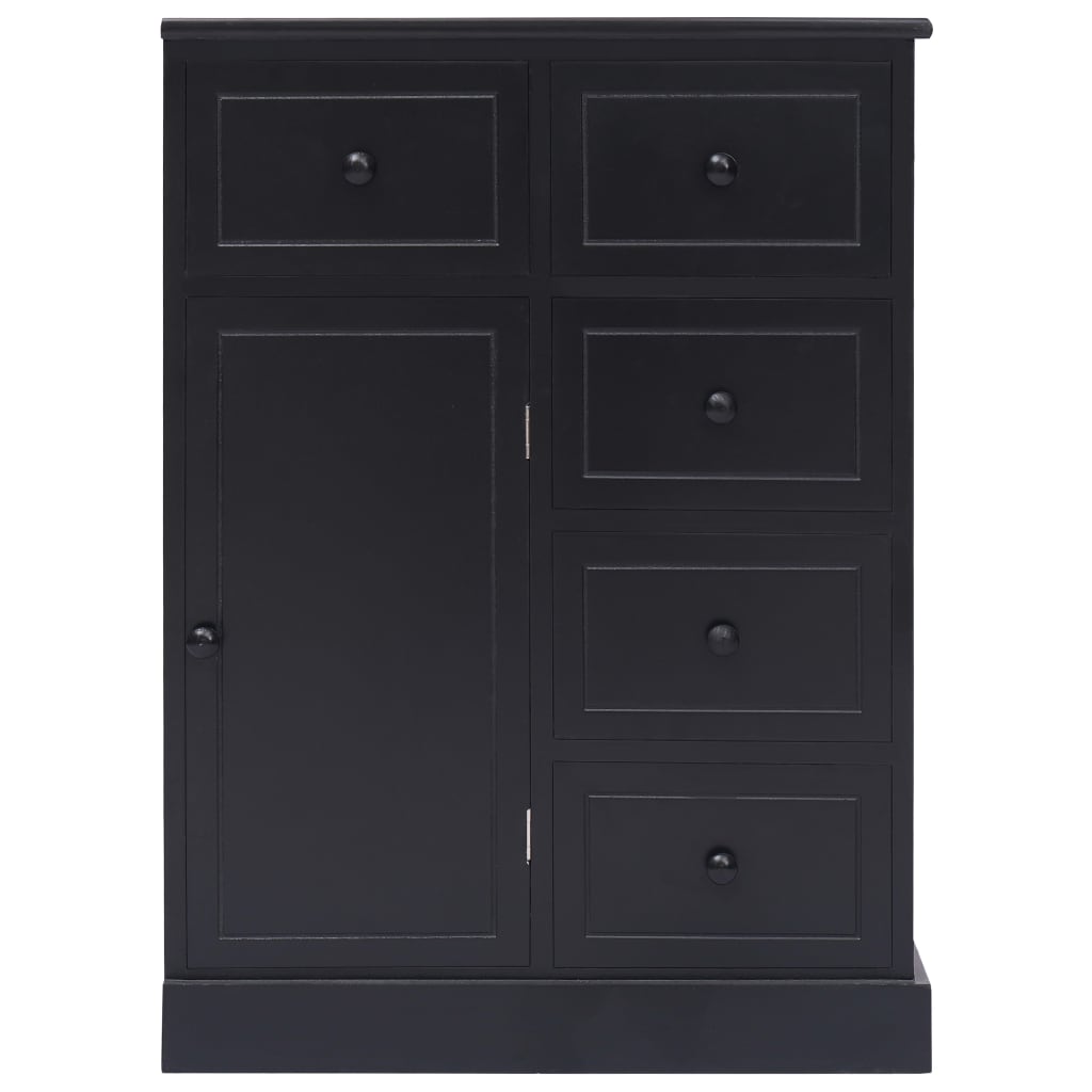 Buffet with 10 black drawers 113x30x79 cm wood