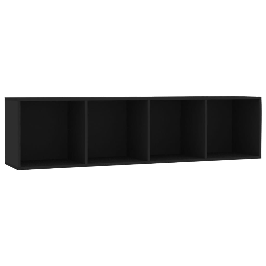 Black TV library/TV furniture 143 x 30 x 36 cm