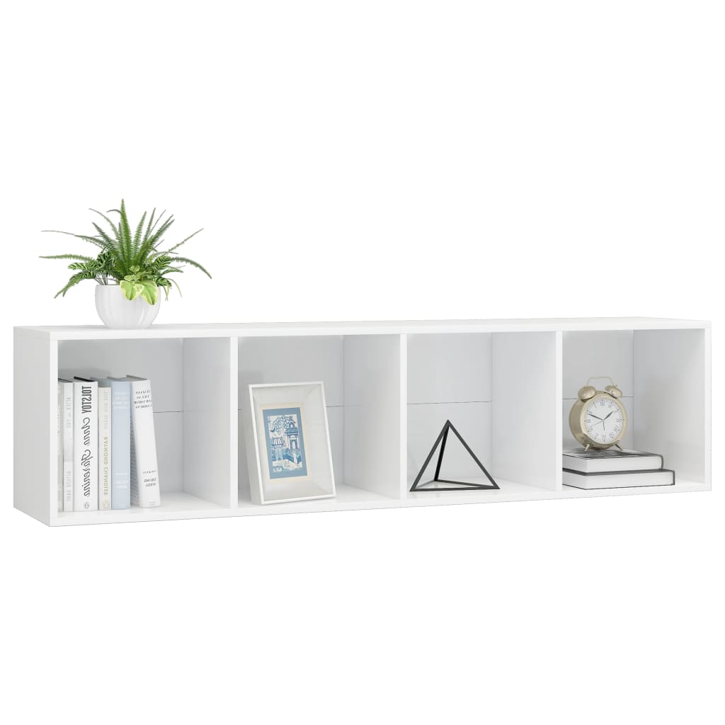 Library/brilliant white TV cabinet 143 x 30 x 36 cm